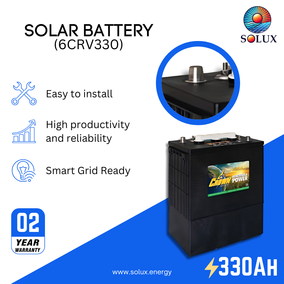 This is an image of Crown 6CRV330 330Ah 6VDC Maintenance Free AGM Deep Cycle Battery